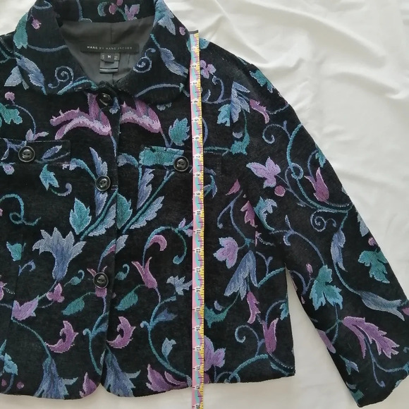 Marc by Marc Jacobs Corduroy Tapestry Cropped Blazer Jacket Floral Jacquard M - Picture 15 of 16